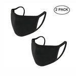 2er Set Munschutzmaske, Atemschutzmaske ; Schwarz - Unisex, Baumwolle
