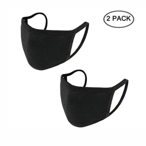 2er Set Munschutzmaske, Atemschutzmaske ; Schwarz - Unisex, Baumwolle