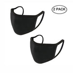 2er Set Munschutzmaske, Atemschutzmaske ; Schwarz - Unisex, Baumwolle