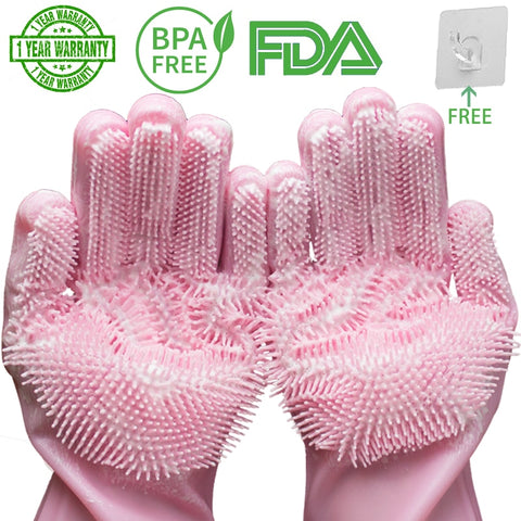 Silikon Geschirrspül Handschuhe - Handschuhe als Schwammersatz - Küche, Reinigung, Hansdschuhe, Schwamm, Ofen